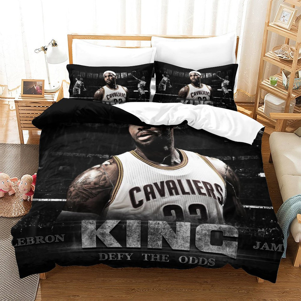 Lakers LeBron Raymone James Bedding Set Pattern Quilt Duvet Cover