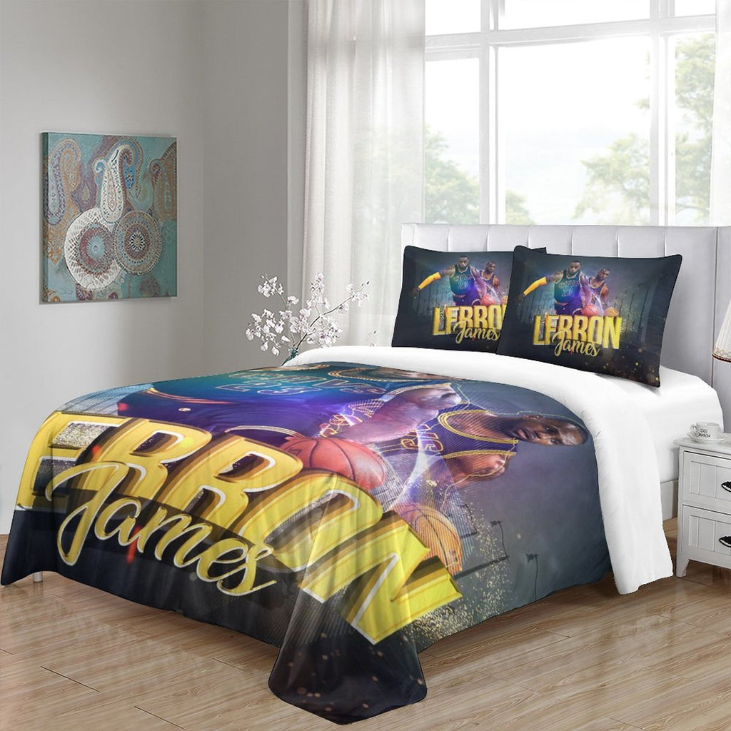 Lakers LeBron Raymone James Bedding Set Pattern Quilt Duvet Cover