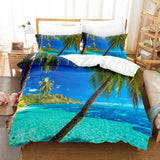 3-Piece Coastal Beach Theme Bedding Sets Duvet Cover Set Bed Sheets - EBuycos