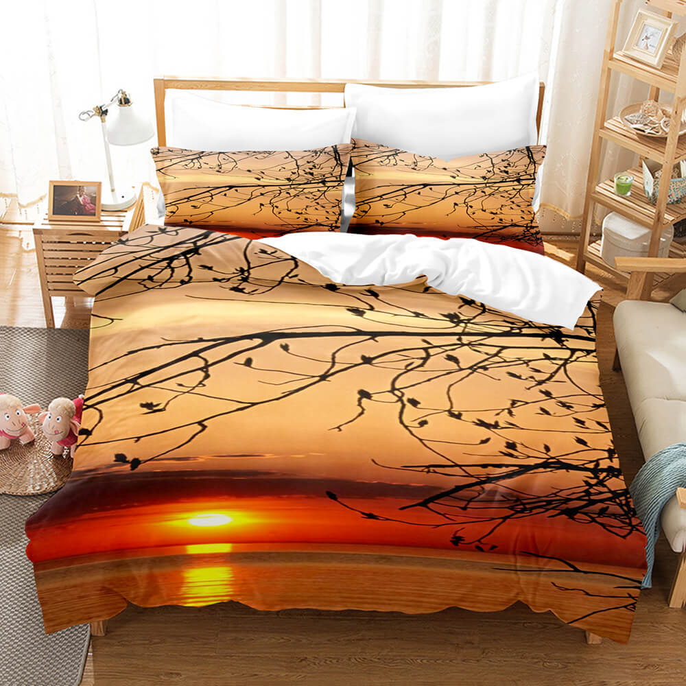 3-Piece Coastal Beach Theme Bedding Sets Duvet Cover Set Bed Sheets - EBuycos