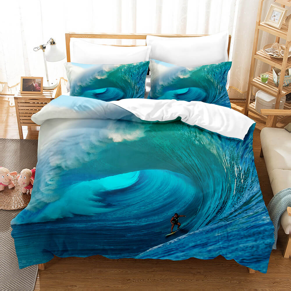 3-Piece Coastal Beach Theme Bedding Sets Duvet Cover Set Bed Sheets - EBuycos