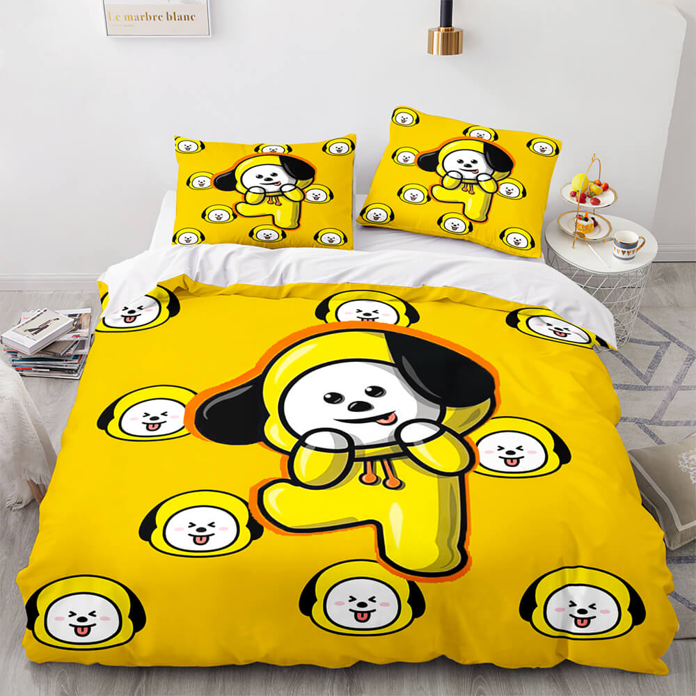 Cartoon BT21 Bedding Set Throw Quilt Duvet Cover Bedding Sets - EBuycos