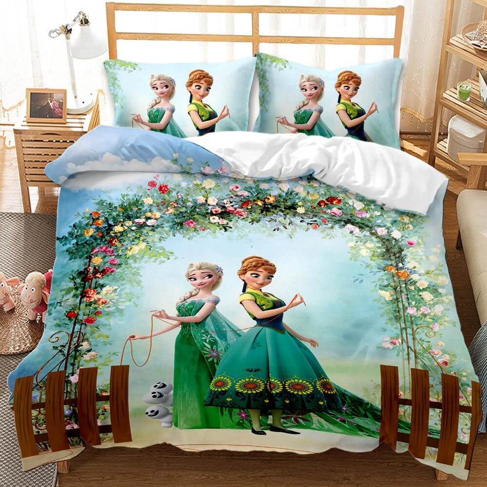 Cartoon Frozen Elsa Anna Bedding Set Quilt Duvet Cover EBuycos