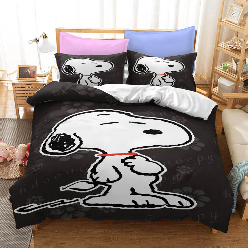 Snoopy Print Bedding Set Quilt Duvet Cover Without Filler - EBuycos