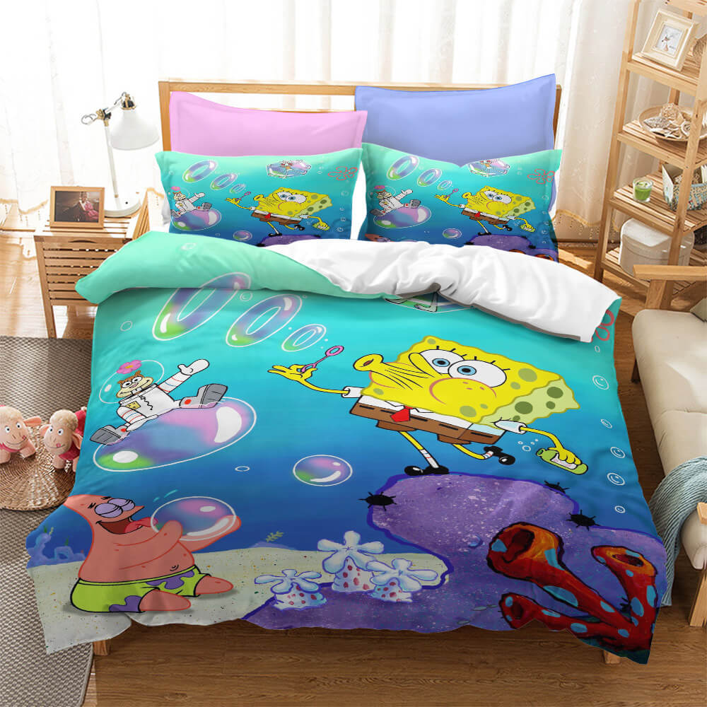 SpongeBob SquarePants Bedding Set Duvet Covers Comforter Bed Sheets - EBuycos