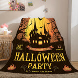 Halloween Castle Flannel Fleece Throw Cosplay Blanket
