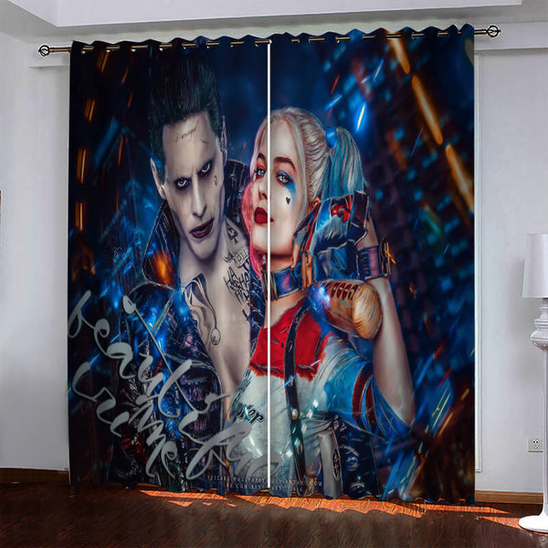 Harley Quinn Pattern Curtains Blackout Window Drapes EBuycos
