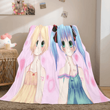 Hatsune Miku Cosplay Soft Flannel Blanket Throw