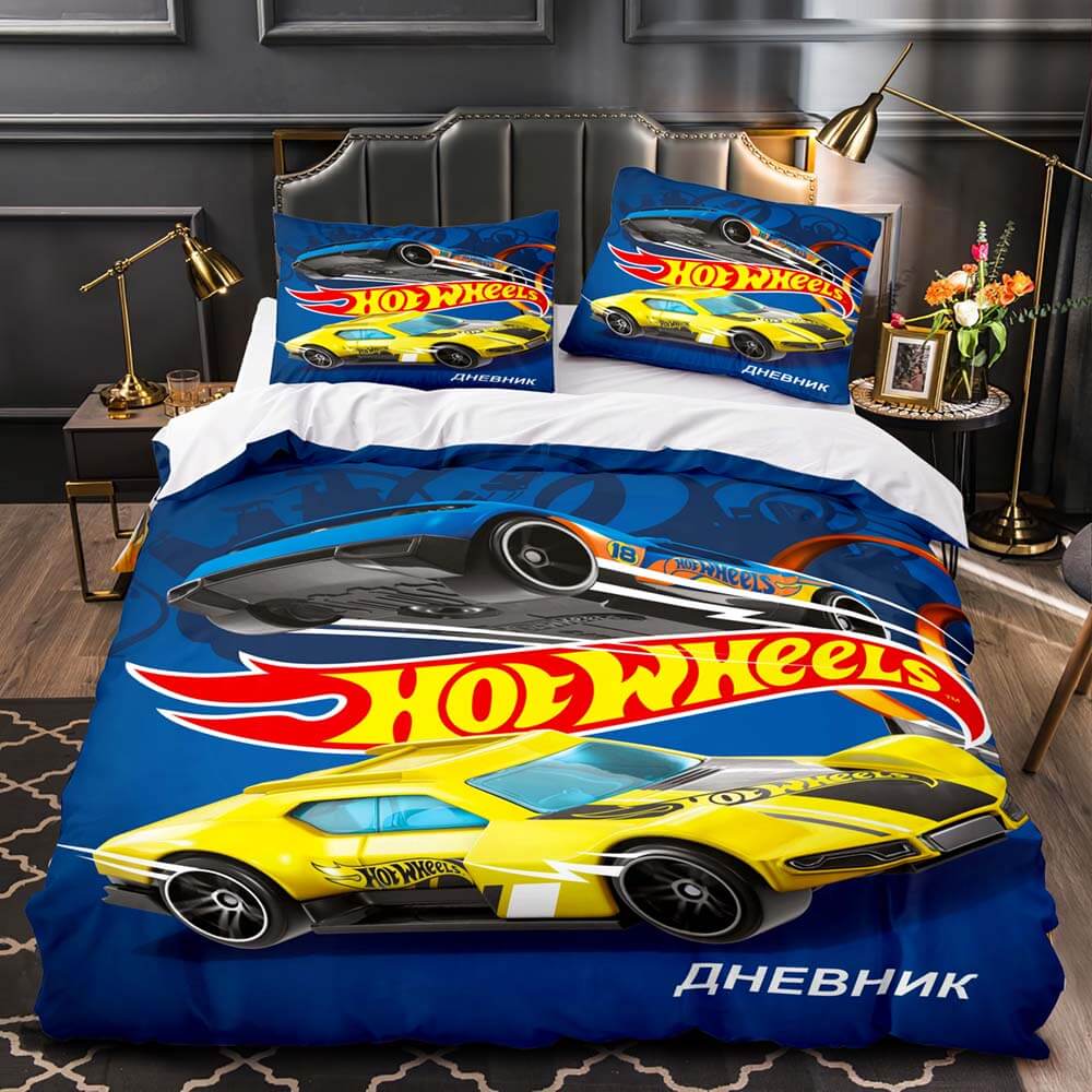 Hot Wheels Cosplay Bedding Set Duvet Cover Quilt Bed Sheets Sets Gifts - EBuycos