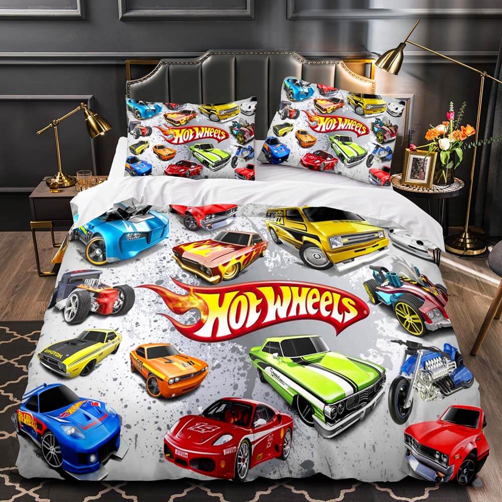 Hot Wheels Cosplay Bedding Set Duvet Cover Quilt Bed Sheets Sets Gifts - EBuycos