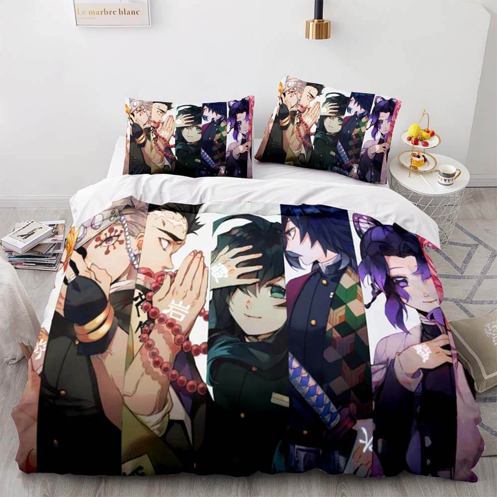 Japan Anime Demon Slayer Bedding Set Cosplay Duvet Cover Bed Sets