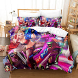 Joker Harley Quinn Cosplay 3 Piece Bedding Set Duvet Cover Bed Sheets - EBuycos