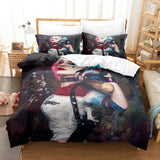Joker Harley Quinn Cosplay 3 Piece Bedding Set Duvet Cover Bed Sheets - EBuycos