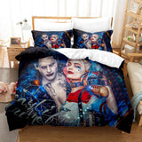 Joker Harley Quinn Cosplay 3 Piece Bedding Set Duvet Cover Bed Sheets - EBuycos