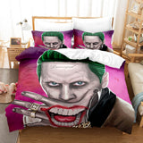 Joker Harley Quinn Cosplay 3 Piece Bedding Set Duvet Cover Bed Sheets - EBuycos