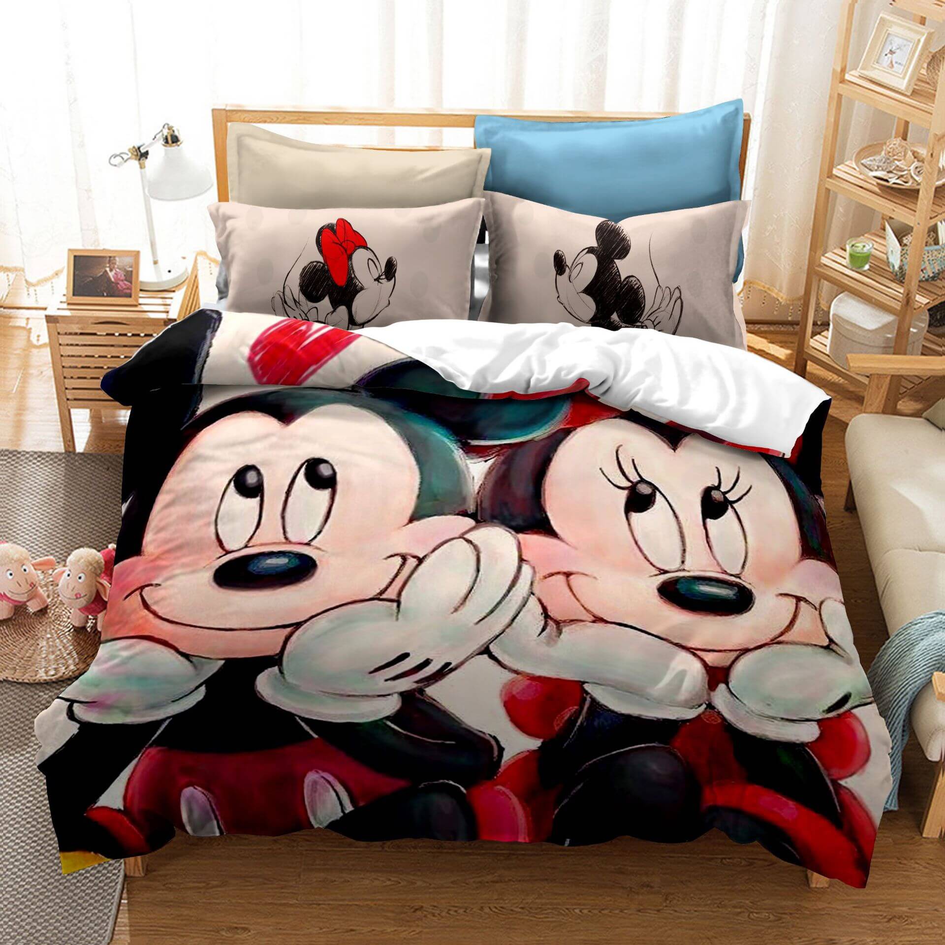 Mickey Mouse Bed Sheet Duvet Cover Bed Sheet Pillowcases D600