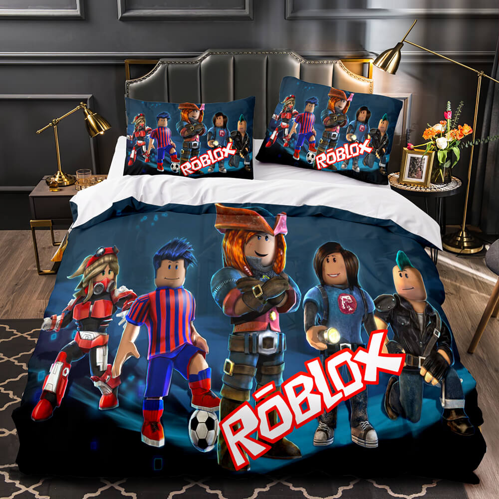 ROBLOX My World Bedding Three-piece Set, Duvet Cover Suit, 3D Printing, Soft Microfiber, Duvet Cover