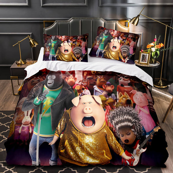 monsters inc bedding set Sing 2 Bedding Set Quilt Duvet Cover Pillowcase Bedding Sets for Kids –  EBuycos
