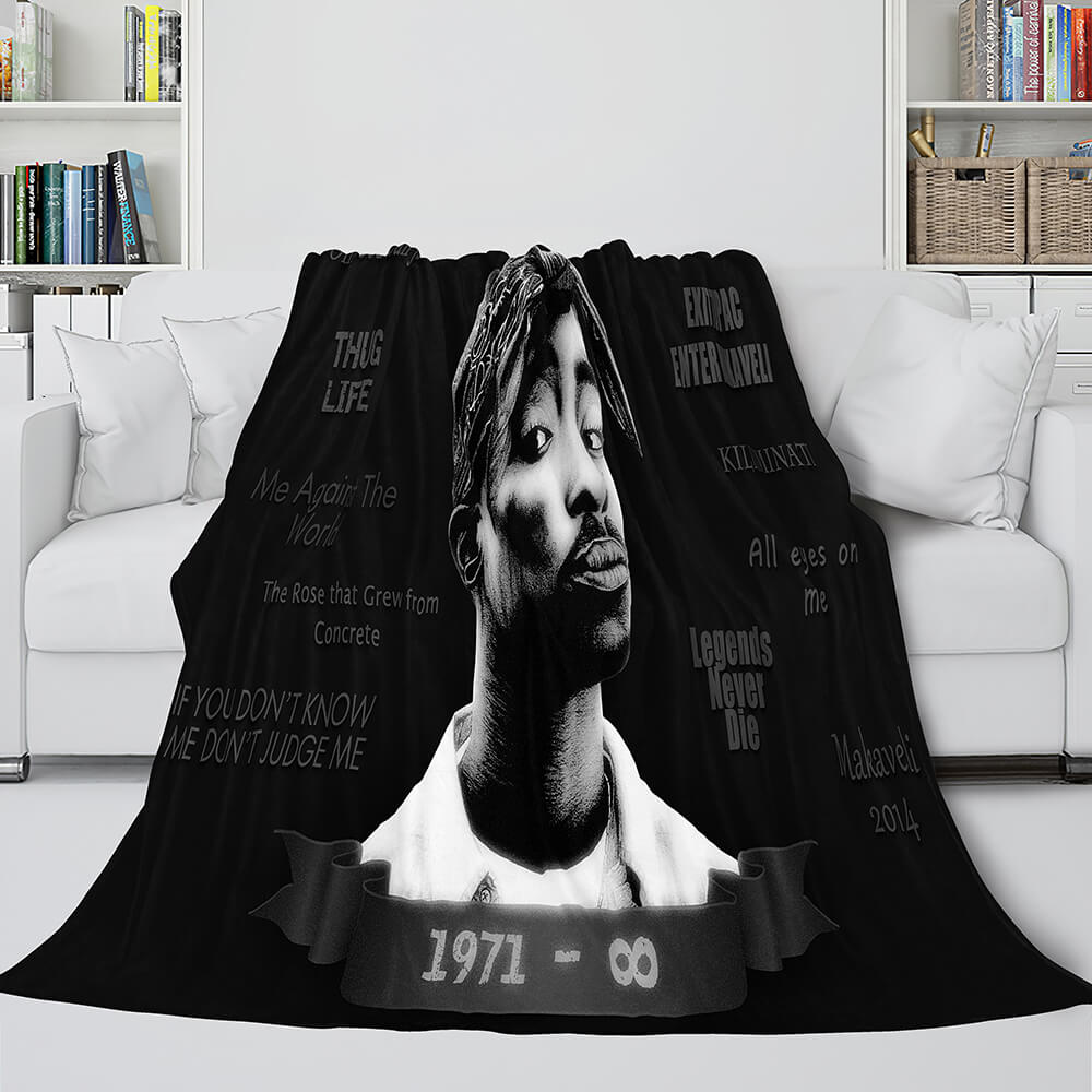 Tupac Amaru Shakur Flannel Blanket Fleece Throw Blanket Bedding Sets - EBuycos