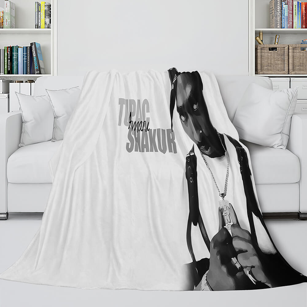 Tupac Amaru Shakur Flannel Blanket Fleece Throw Blanket Bedding Sets - EBuycos