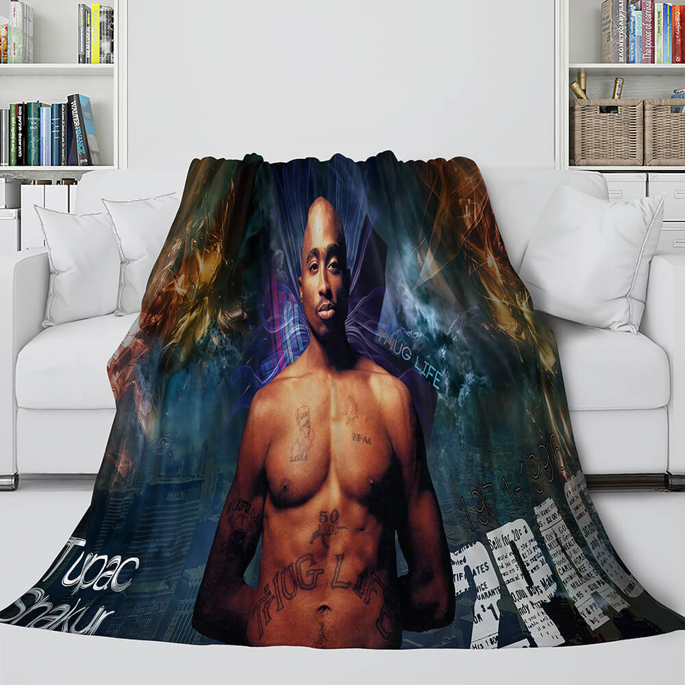 Tupac Amaru Shakur Flannel Blanket Fleece Throw Blanket Bedding Sets - EBuycos