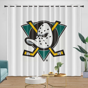 Anaheim Ducks Curtains Pattern Blackout Window Drapes Room Decoration