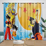 Anime Dragon Ball Curtains Blackout Window Pattern Kids Room Drapes