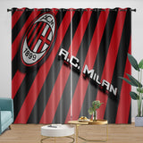 Associazione Calcio Milan Curtains Blackout Window Drapes Room Decoration