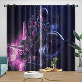 Astronaut Curtains Blackout Window Drapes Kids Room Decoration
