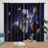 Astronaut Curtains Blackout Window Drapes Room Decoration