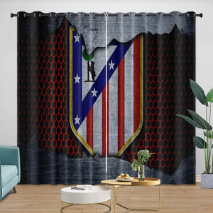 Atlético Madrid Curtains Blackout Window Drapes Kids Room Decoration