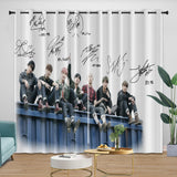 BTS Bangtan Boys Curtains Blackout Window Drapes Kids Room Decoration