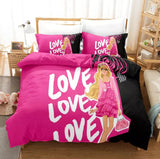 Barbie Bedding Set Pattern Kids Quilt Cover Without Filler