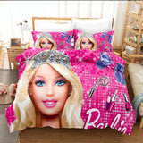 Barbie Bedding Set Pattern Kids Quilt Cover Without Filler