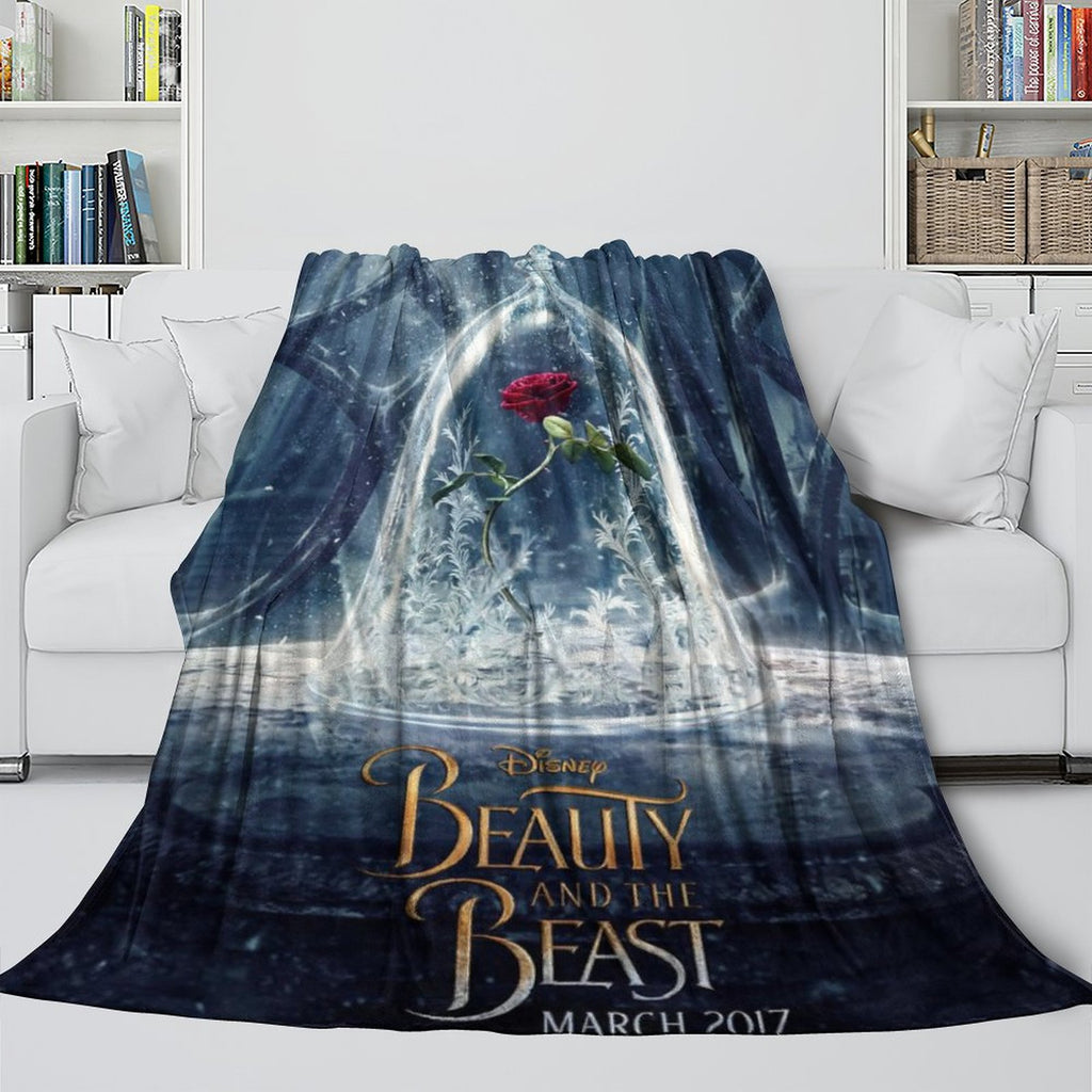 Beauty and the Beast Blanket Flannel Throw Room Decoration