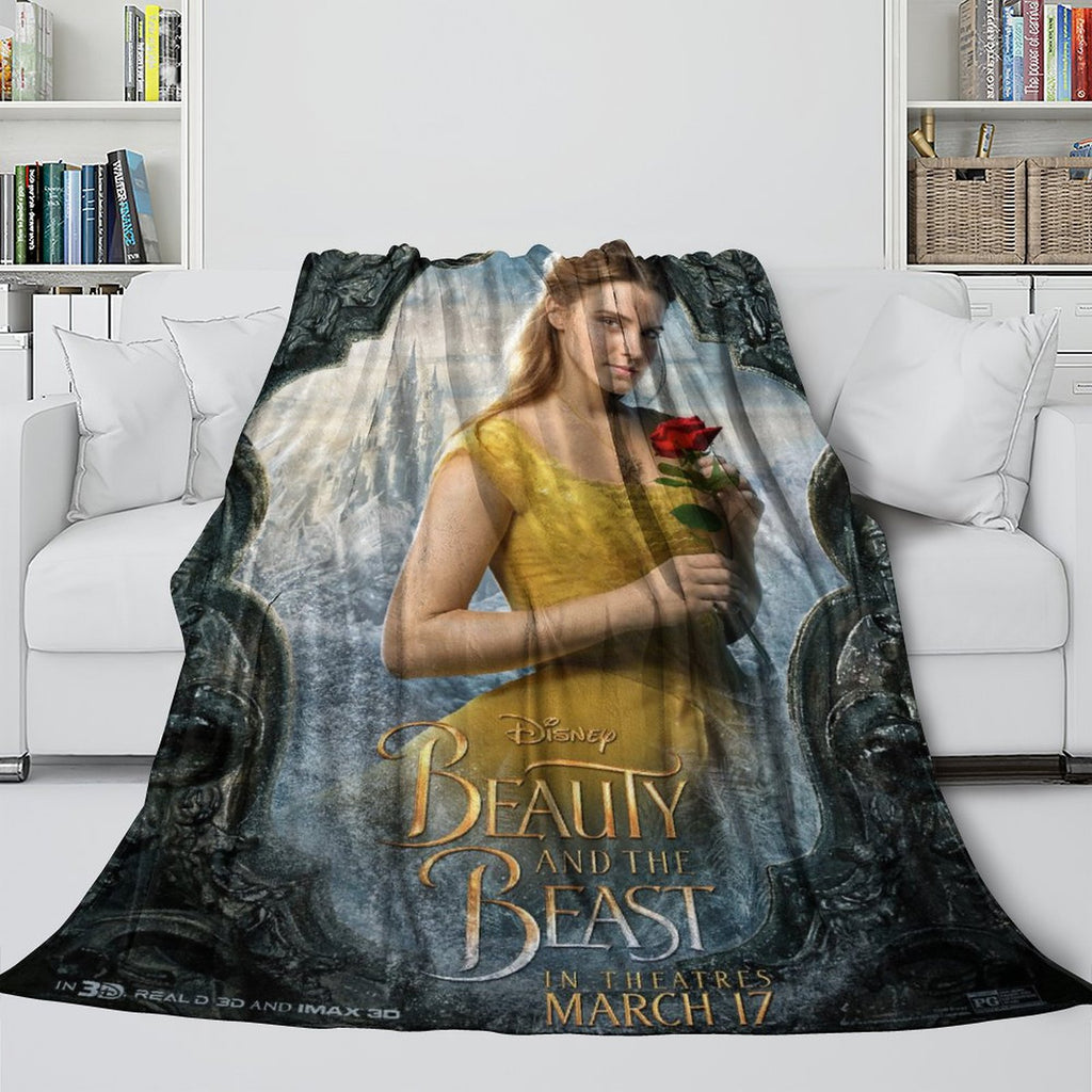 Beauty and the Beast Blanket Flannel Throw Room Decoration