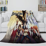 Black Clover Blanket Flannel Fleece Pattern Throw Room Decoration