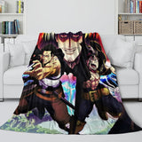 Black Clover Blanket Flannel Fleece Pattern Throw Room Decoration