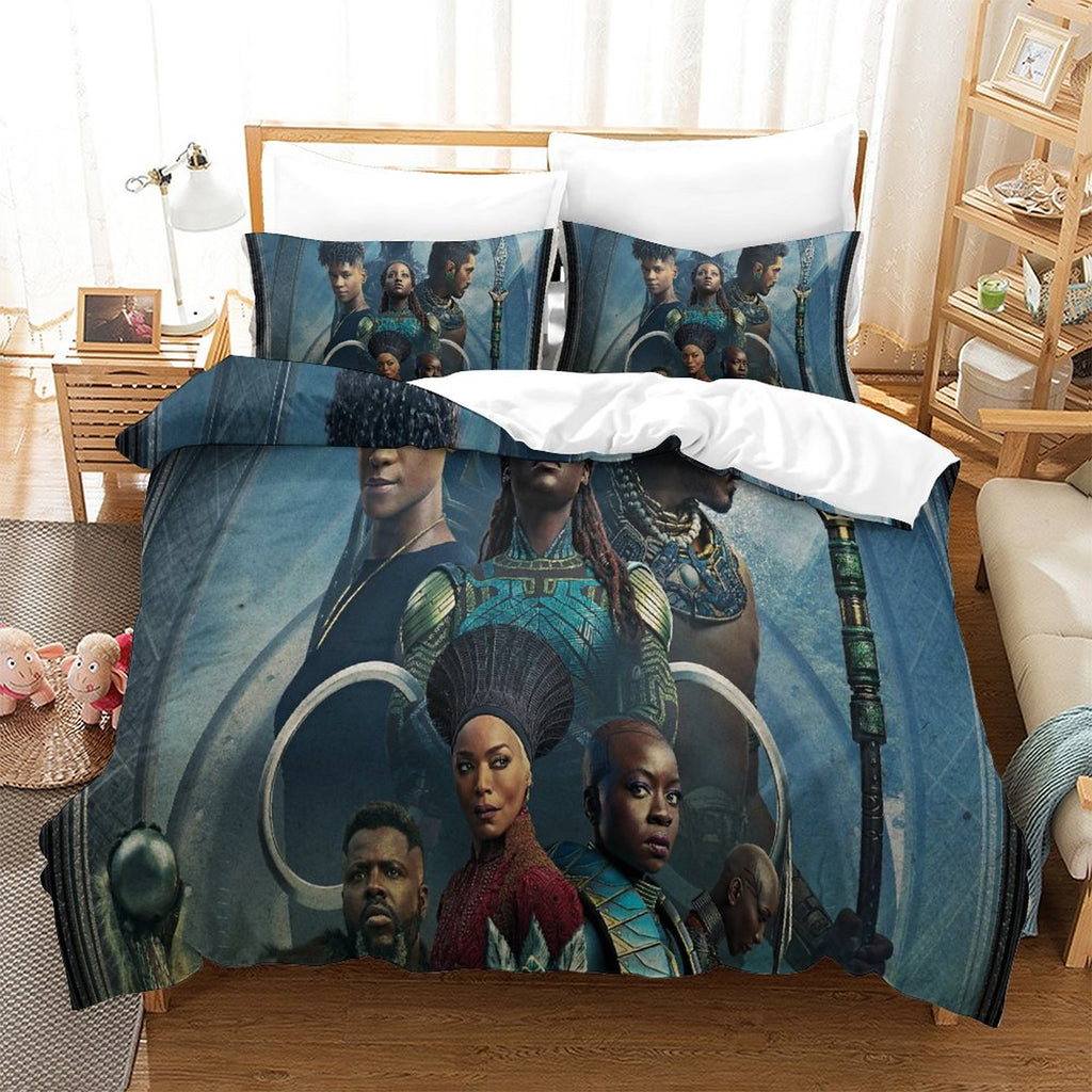 Black Panther Wakanda Forever Bedding Set Quilt Cover