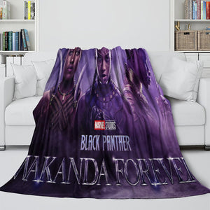 Black Panther Wakanda Forever Blanket Flannel Throw