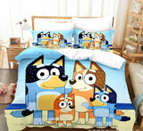Bluey Bedding Set Pattern Kids Quilt Cover Without Filler
