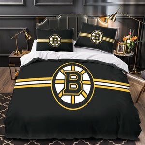 Boston Bruins Bedding Set Pattren Quilt Duvet Cover Without Filler
