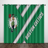 Boston Celtics Curtains Pattern Blackout Window Drapes
