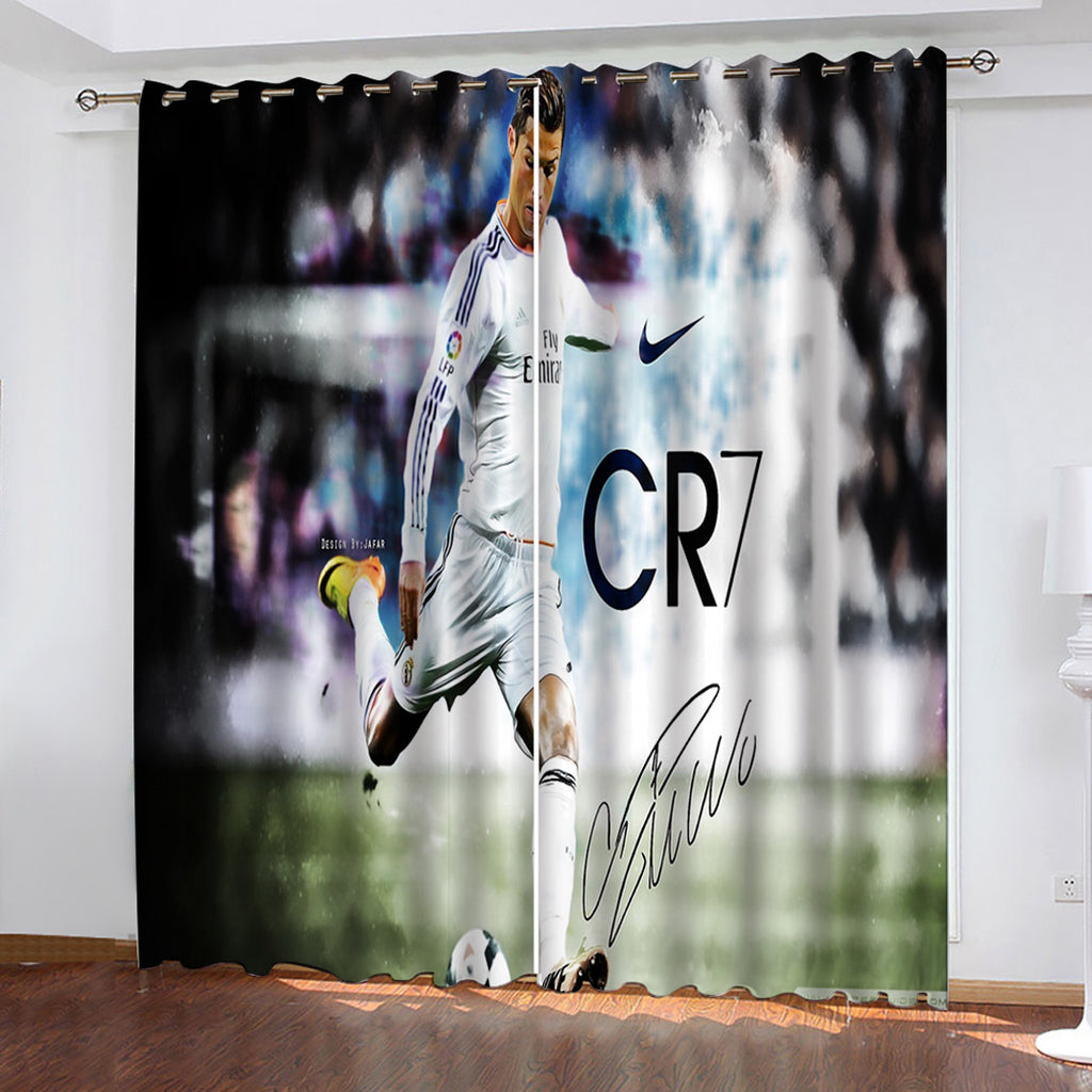 CR7 Pattern Curtains Blackout Window Drapes Room Decoration