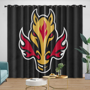 Calgary Flames Curtains Blackout Window Drapes Room Decoration