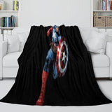 Captain America Blanket Pattern Flannel Kids Room Throw