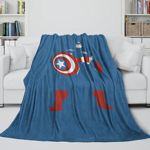 Captain America Blanket Pattern Flannel Kids Room Throw