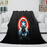 Captain America Blanket Pattern Flannel Kids Room Throw