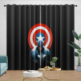 Captain America Curtains Blackout Window Drapes Room Decoration