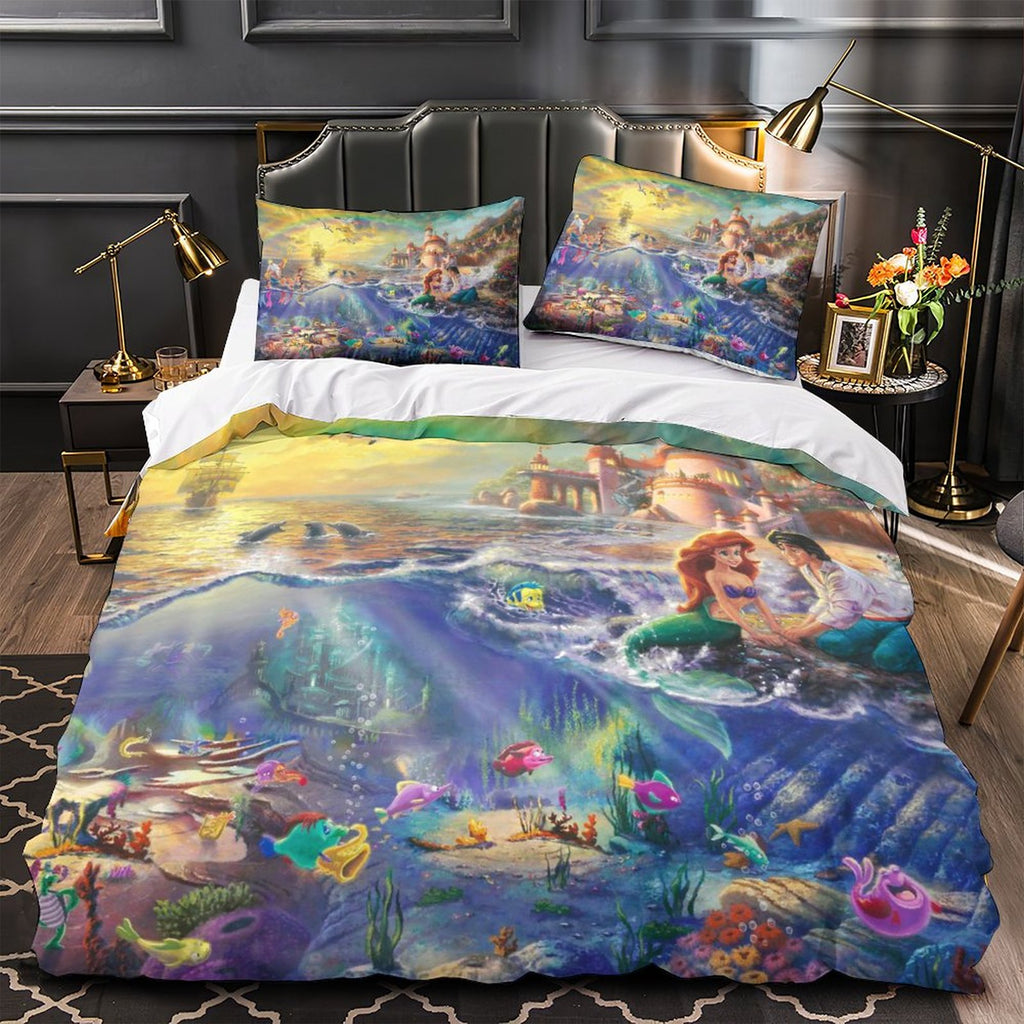 Cartoon Beauty and the Beast Bedding Set Quilt Duvet Cover Without Filler